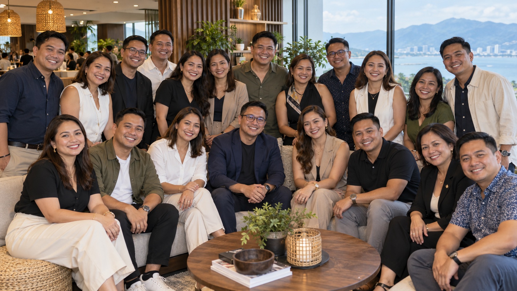 Illustrative group portrait showing how a chapter gathering photo could appear